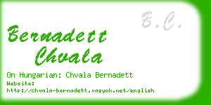 bernadett chvala business card